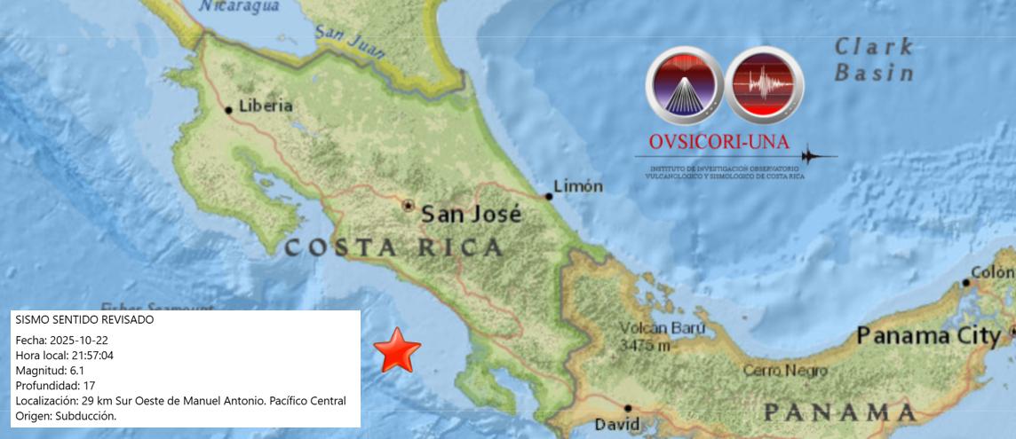 Fuerte sismo de 6,1 sacude al país