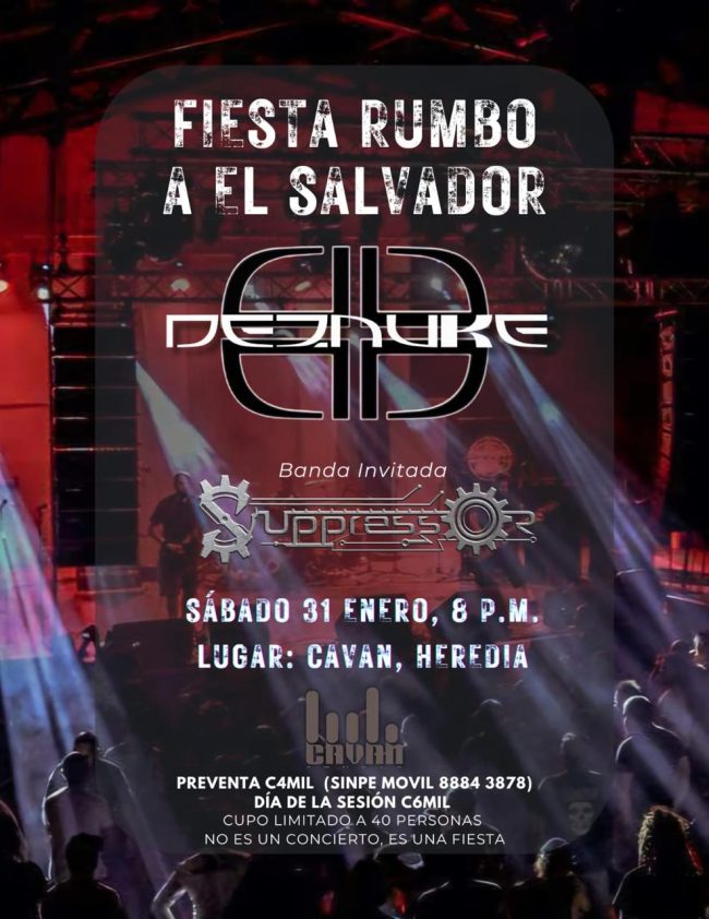 Afiche de Fiesta en El Salvador donde Deznuke es el protagonista del evento.
