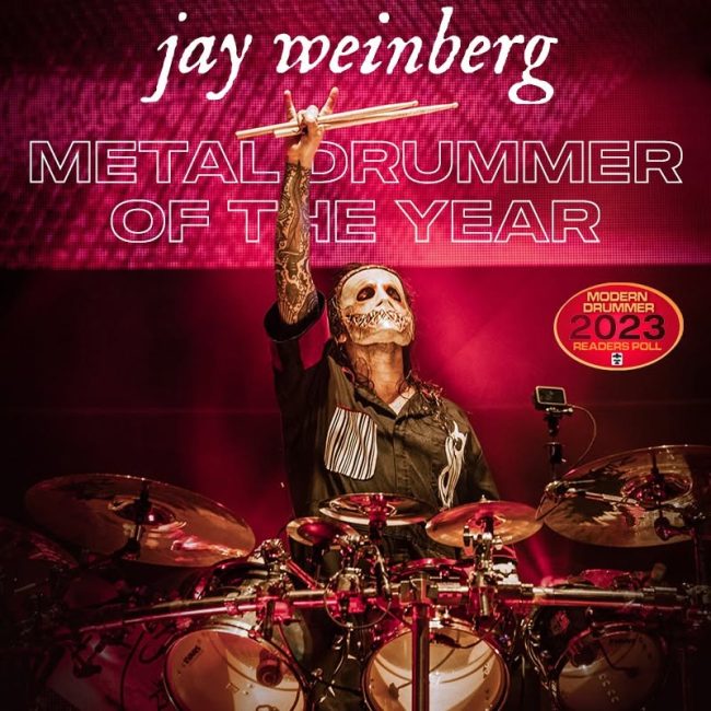 Ganador de la categoría Metal de la revista Modern Drummer en 2023. Fotografía: Facebook de Slipknot